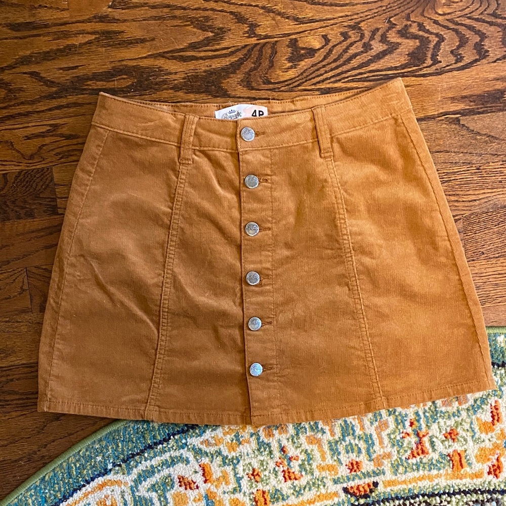 Corduroy button-up skirt